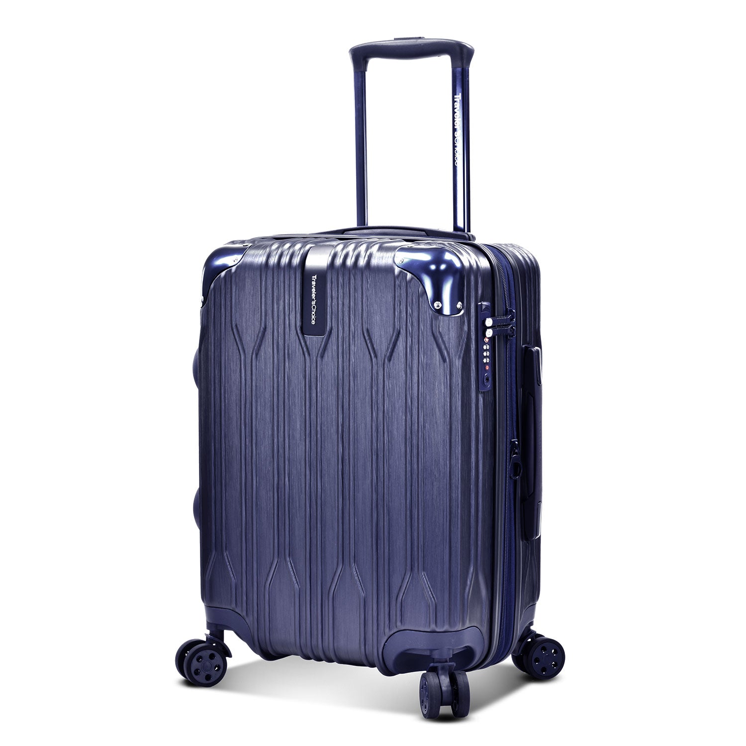 Traveler s Choice Bell Weather Expandable 20 Spinner Luggage Navy