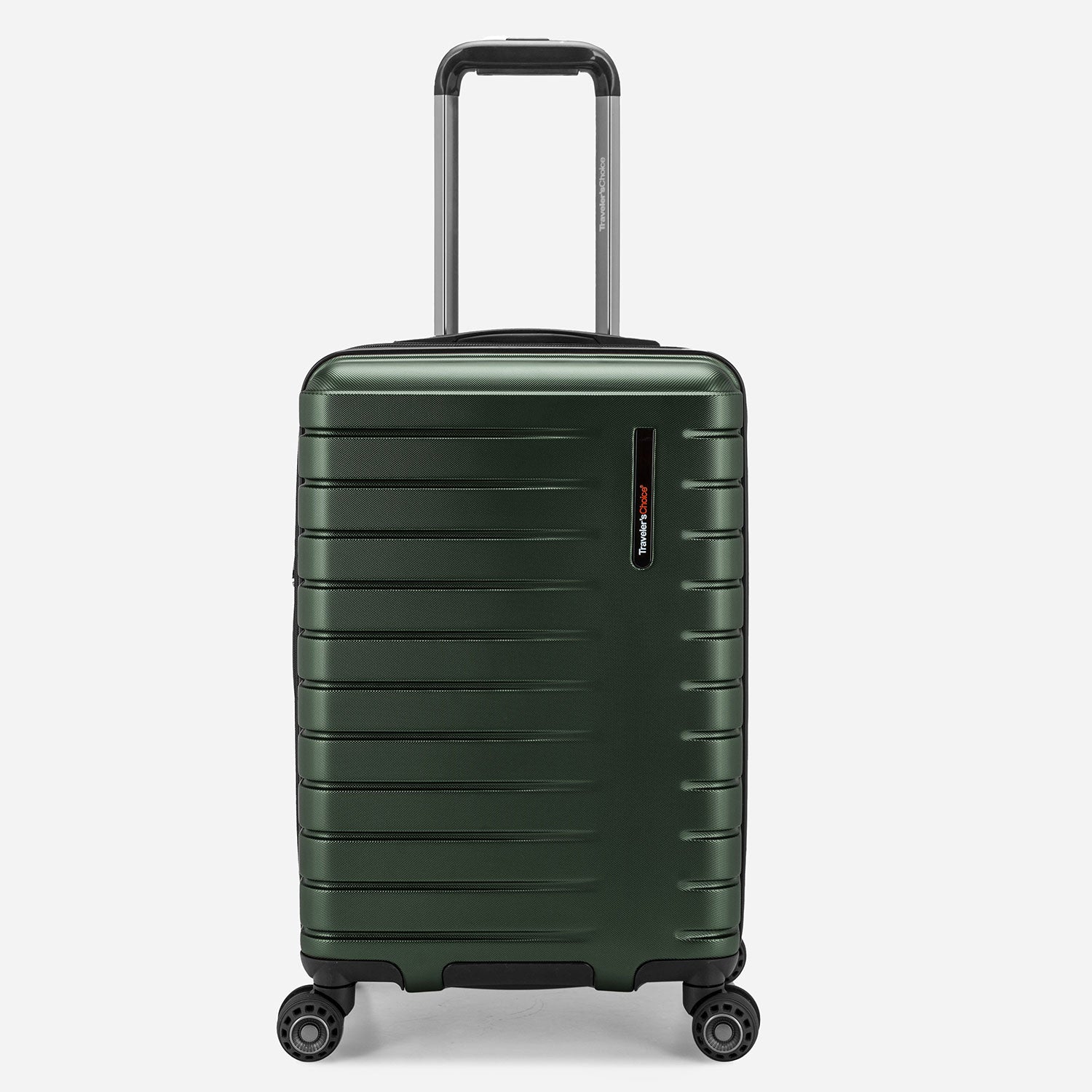 Green carry store on luggage