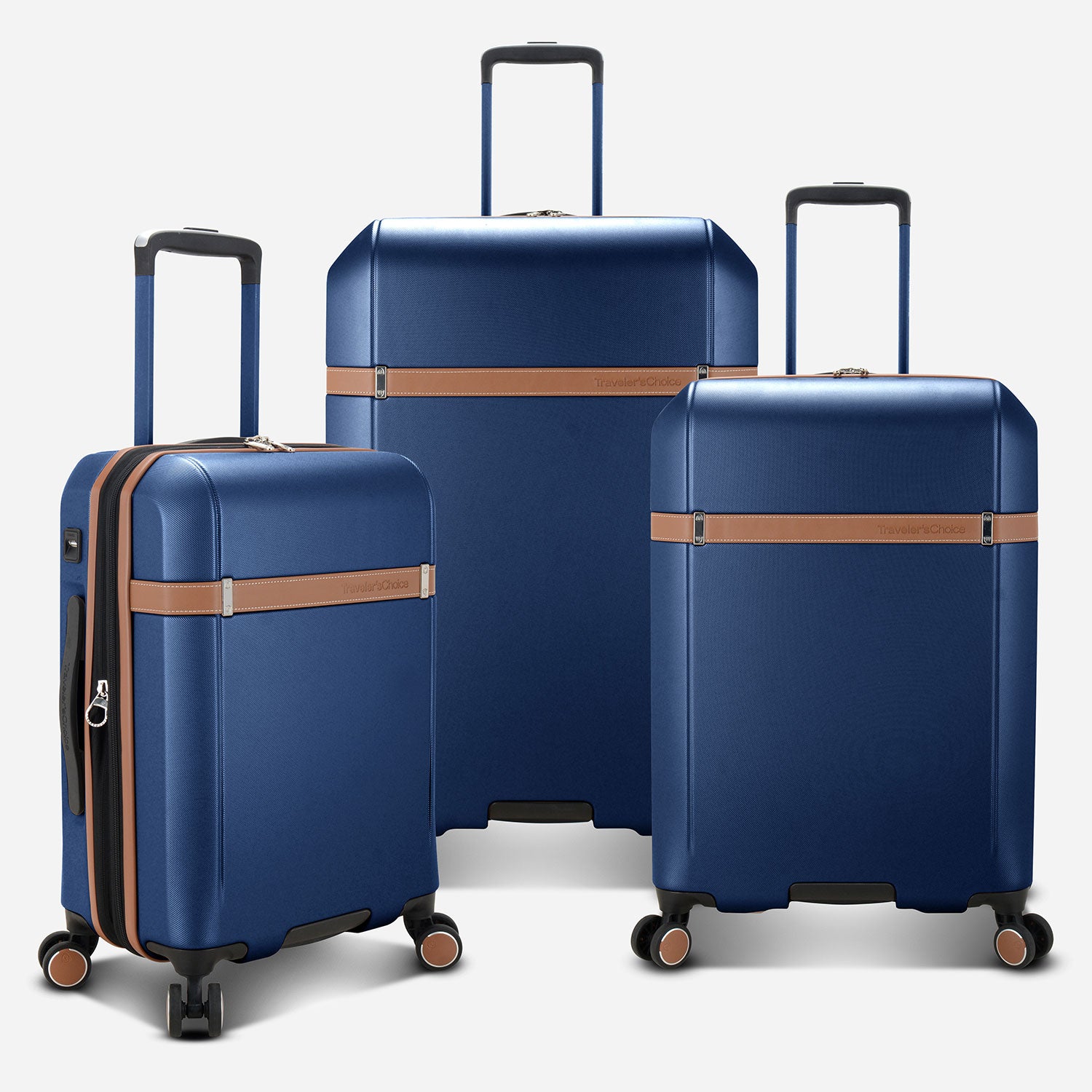 LONG VACATION Luggage Set 4 Piece Luggage Set ABS hardshell TSA Lock  Spinner Wheels Luggage Carry on Suitcase (WHITE-BROWN, 6 piece set)